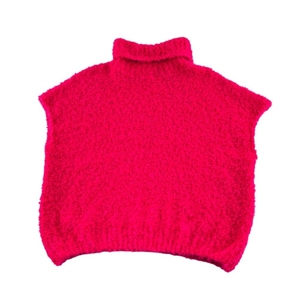 CH New‎ Collection Made In Italy Hot Pink Turtleneck Sleeveless Sweater Small